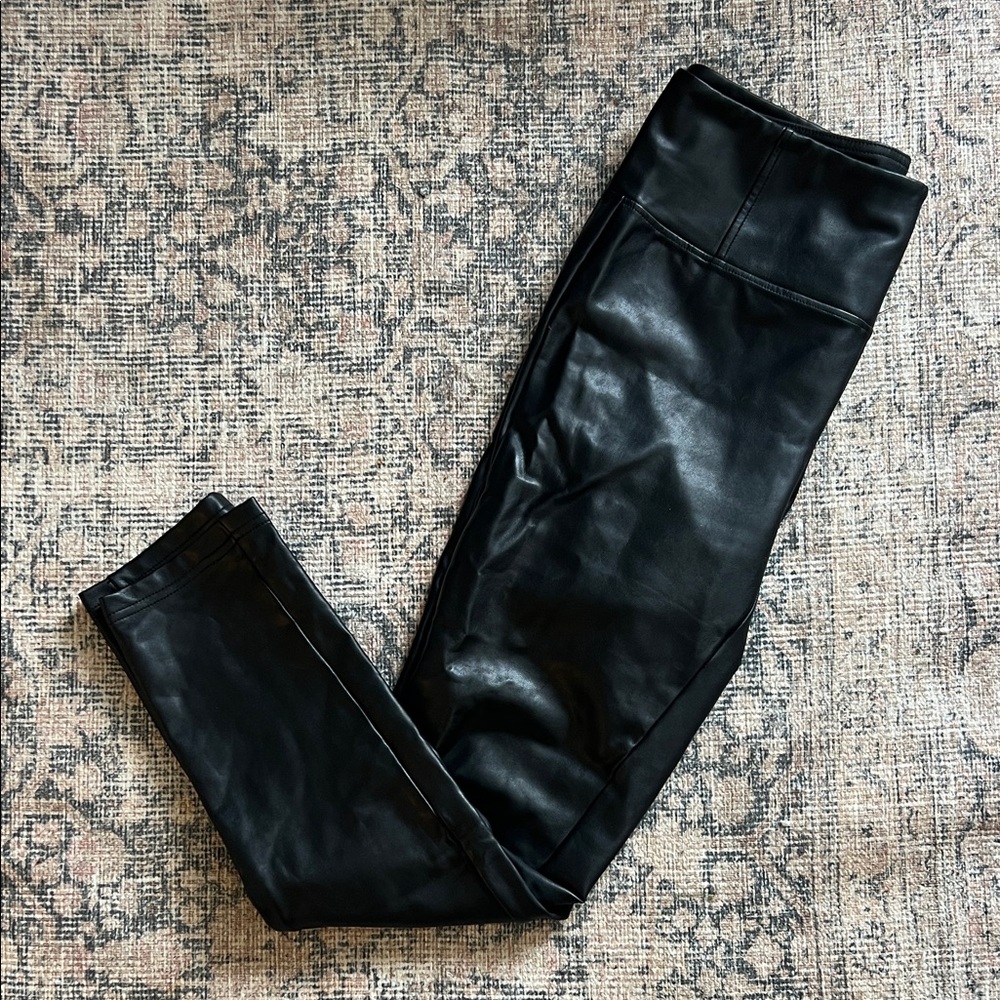 Bebe Black Leather Leggings Size Medium